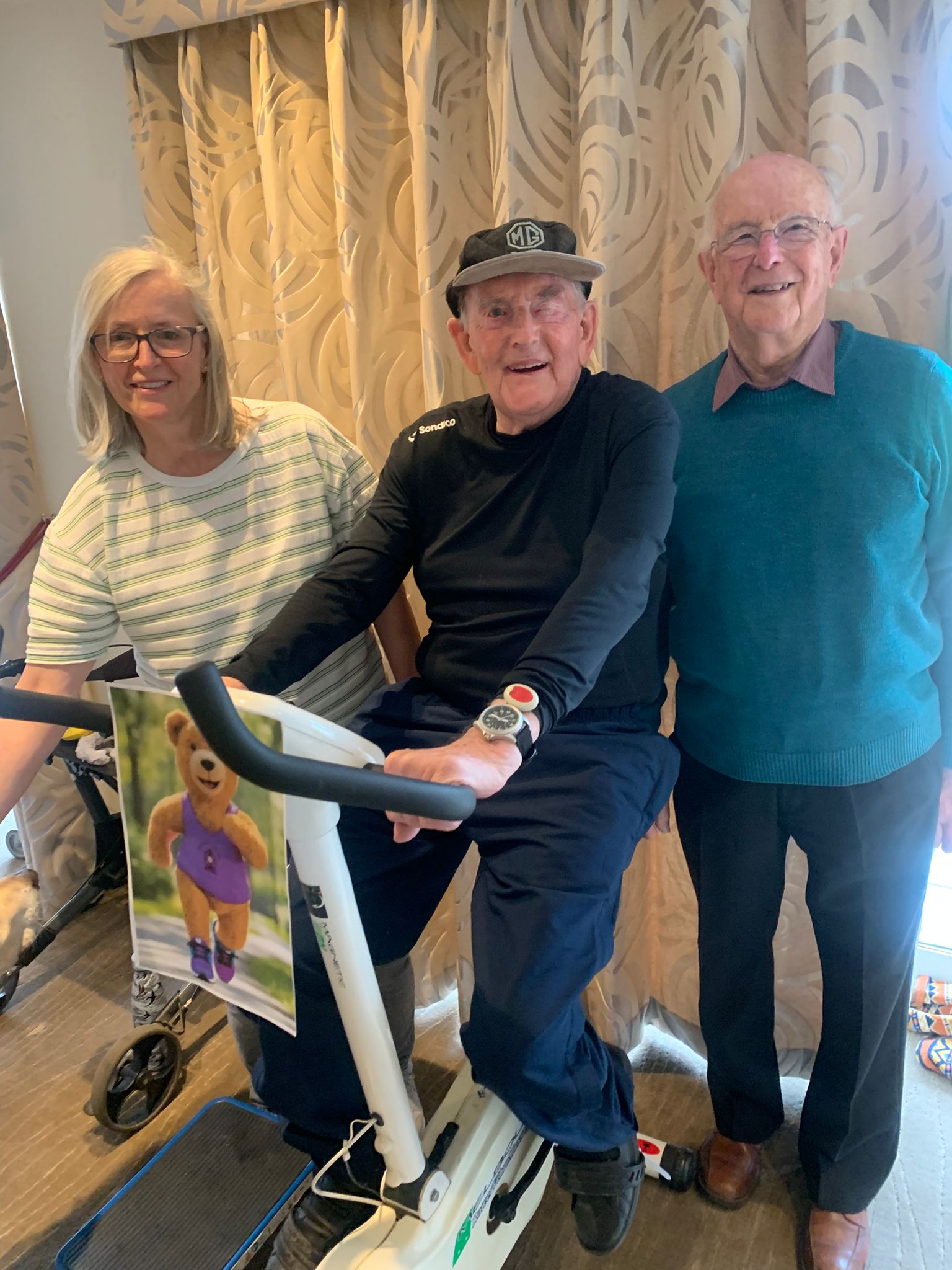 Graham on his exercise bike